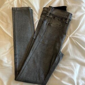 rag & bone /JEAN High Rise Ankle Skinny in Gunmetal Coated Stretch Jeans 24